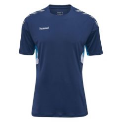 T-shirt Hummel Tech Move dla mężczyzn - Komfort i Styl. Niebieskie koszulki sportowe męskie Hummel, m, bez wzorów, bez kołnierzyka, bez ramiączek, na fitness i siłownię. Za 139.99 zł.