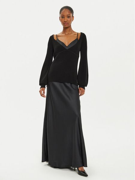 TWINSET Komplet sweter i sukienka 242TP3112 Czarny Relaxed Fit. Czarne sukienki damskie Twinset, xs, bez wzorów, z wiskozy, wizytowe, bez kołnierzyka, bez ramiączek. Za 699.00 zł.