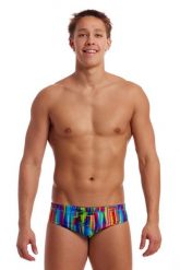 Kąpielówki męskie slipy na basen treningowe Funky Trunks The Glitch. Niebieskie kąpielówki męskie FUNKY TRUNKS, m, bez wzorów, z materiału, na fitness i siłownię. Za 130.00 zł.