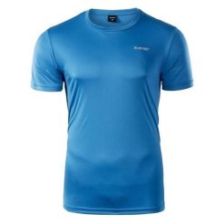 Koszulka męska Hi-Tec Sibic - niebieska, Rozmiar XXL. Niebieskie buty sportowe męskie Hi-tec, l, bez wzorów, z dzianiny, sportowe, bez kołnierzyka. Za 36.99 zł.