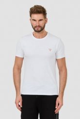 GUESS Biały t-shirt Core Tee. Białe t-shirty męskie Guess, l, z aplikacjami, bez kołnierzyka. W wyprzedaży za 69.99 zł.