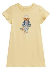 Polo Ralph Lauren Sukienka codzienna 312A11770001 Żółty Regular Fit. Żółte sukienki dla dziewczynek Polo Ralph Lauren, bez wzorów, z bawełny, bez ramiączek. Za 438.99 zł.