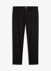 Eleganckie spodnie z kantem, regular fit. Czarne eleganckie spodnie męskie bonprix, m, bez wzorów. Za 147.99 zł.