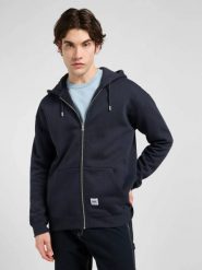 MESKA BLUZA LEE WW FULL ZIP HOODIE REBEL NAVY 112372339. Niebieskie bluzy męskie Lee, s, bez wzorów, z kapturem. Za 149.99 zł.