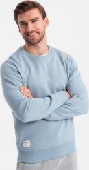 Ombre Bluza męska dresowa BASIC z okrągłym dekoltem - niebieska V7 OM-SSBN-0175 L. Niebieskie bluzy męskie Ombre, l, bez wzorów, z dresówki, bez kaptura. Za 89.99 zł.