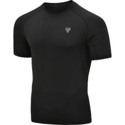 Koszulka kompresyjna RDX T15 Rash Guard. Czarne koszulki sportowe męskie RDX SPORTS, xl, bez wzorów, z materiału, bez kołnierzyka, bez ramiączek. Za 139.99 zł.