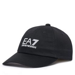 Czapka z daszkiem EA7 Emporio Armani. Czarne czapki i kapelusze męskie EA7 Emporio Armani, bez wzorów. Za 199.99 zł.