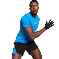 Koszulka Sportowa Męska Puma Graphic Run. Niebieskie koszulki sportowe męskie Puma, m, bez wzorów, bez kołnierzyka, bez ramiączek, trekkingowe. W wyprzedaży za 94.40 zł.