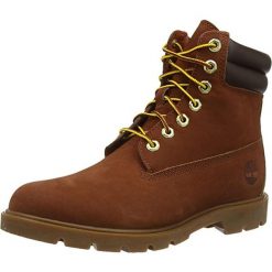 Trapery męskie, Timberland 6 IN Basic Boot. Brązowe śniegowce i trapery męskie Timberland, z materiału, sportowe, bez zapięcia. Za 911.85 zł.