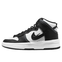 Buty do chodzenia dla dorosłych Nike Dunk High Rebel Black/White. Białe obuwie sportowe damskie Nike, bez wzorów, ze skóry, do biegania. Za 816.49 zł.