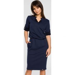 Sukienka sportowa podwijane rękawy bee-056. Sukienki damskie marki BEE. Za 139.90 zł.