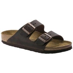 Sandały Damskie Arizona Habana Z Nubuku. Brązowe sandały damskie Birkenstock, bez wzorów, z materiału, bez obcasa, na słupku, bez zapięcia. Za 466.30 zł.