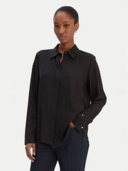 Tommy Hilfiger Koszula WW0WW48180 Czarny Regular Fit. Czarne bluzki damskie Tommy Hilfiger, bez wzorów, z wiskozy, bez kołnierzyka, bez ramiączek. Za 409.99 zł.