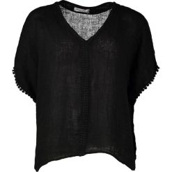 Lniana koszulka w kolorze czarnym. T-shirty damskie William de Faye, klasyczne, z krótkim rękawem. W wyprzedaży za 86.95 zł.