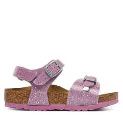 Sandały Birkenstock. Czerwone sandały dziewczęce Birkenstock, bez zapięcia. Za 319.99 zł.