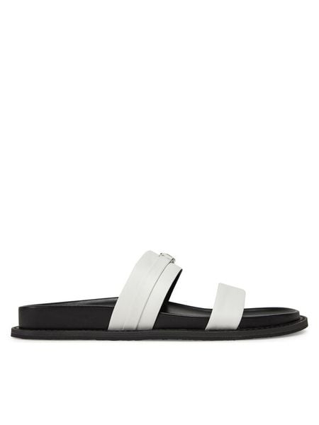 MICHAEL Michael Kors Klapki Mandy Flat Sandal 40S5MAFS2L Biały. Białe klapki damskie MICHAEL Michael Kors, bez wzorów, ze skóry, bez obcasa. Za 360.99 zł.