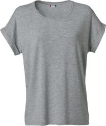 Clique T-shirt damski Katy z wiskozy, luźny krój – grey melange. Szare t-shirty damskie CLIQUE, xl, bez wzorów, z elastanu, bez kołnierzyka. Za 124.47 zł.