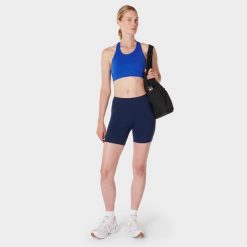 Short Power Biker. Niebieskie szorty sportowe damskie SWEATY BETTY, m, bez wzorów, na fitness i siłownię. Za 314.50 zł.