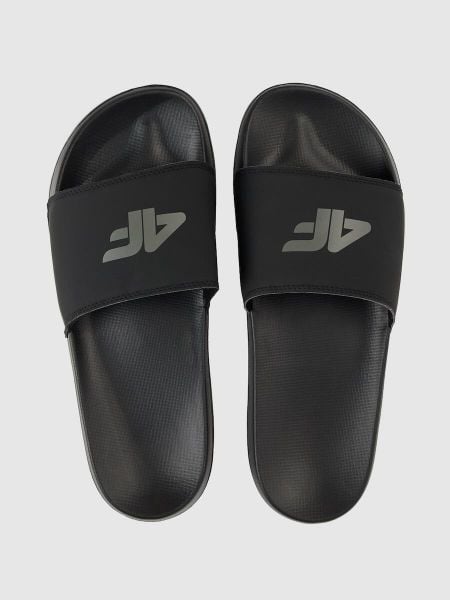 Klapki męskie na basen 4F 4FRSS26FSLIM052. Czarne klapki męskie 4f, z poliesteru. Za 59.99 zł.