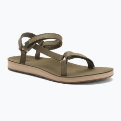 Sandały damskie Teva Original Universal Slim Lea. Zielone klapki damskie Teva, bez wzorów, bez obcasa, bez zapięcia. Za 299.99 zł.