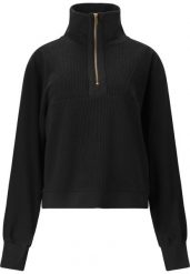Damski sweter 1/2 zip Athlecia Reiley. Czarne swetry damskie Athlecia, l, bez wzorów, z poliesteru, eleganckie, bez kołnierzyka, bez ramiączek, bez kaptura. Za 251.50 zł.