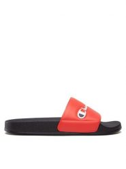 Champion Klapki Slide Varsity S21993-CHA-RS001 Czerwony. Czerwone klapki męskie Champion, ze skóry, sportowe. Za 109.99 zł.