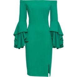 Sukienka z rozkloszowanymi rękawami bonprix zielony miętowy. Zielone sukienki damskie bonprix. Za 89.99 zł.