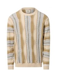 Redefined Rebel sweter z dzianiny - RRTeton Mężczyźni Bawełna beżowy|niebieski, M. Brązowe swetry przez głowę męskie Redefined Rebel, m, bez wzorów, z bawełny, bez kołnierzyka. Za 179.95 zł.