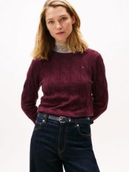 Tommy Hilfiger Sweter z dzianiny Kobiety Wełna lila, XS. Swetry damskie Tommy Hilfiger, xs, bez wzorów, z dzianiny, eleganckie, bez kołnierzyka, bez ramiączek, bez kaptura. Za 479.95 zł.