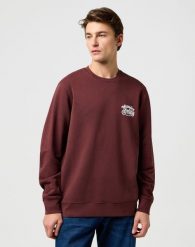 MESKA BLUZA WRANGLER AMERICANA CREW DECADENT CHOCOLATE 112371680. Czarne bluzy męskie Wrangler, l, bez wzorów, bez kaptura. Za 199.99 zł.