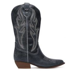 Kozaki Guess. Czarne kozaki damskie Guess, bez obcasa, na słupku. Za 954.99 zł.