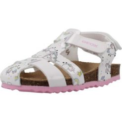 Sandały GEOX B SANDAL CHALKI Biały. Białe sandały damskie Geox, bez wzorów, z syntetyku, bez obcasa, bez zapięcia. Za 171.99 zł.