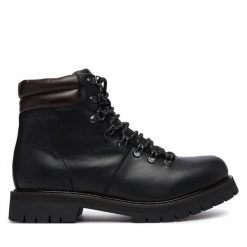 Trzewiki Tommy Hilfiger. Czarne botki męskie Tommy Hilfiger, bez wzorów, bez zapięcia. Za 849.99 zł.