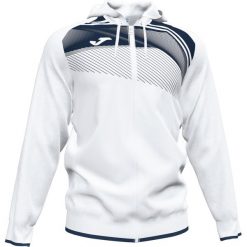 Kurtka do piłki nożnej dla chłopców Joma Supernova II z kapturem. Białe kurtki i płaszcze dla chłopców Joma, bez wzorów, sportowe, z kapturem. Za 212.65 zł.