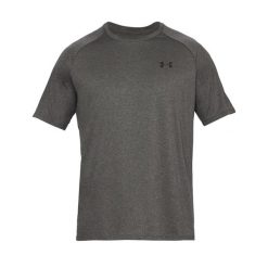 Koszulka fitness męska Under Armour Tech 2.0. Szare koszulki sportowe męskie Under Armour, m, bez wzorów, bez kołnierzyka, bez ramiączek, na fitness i siłownię. Za 74.99 zł.