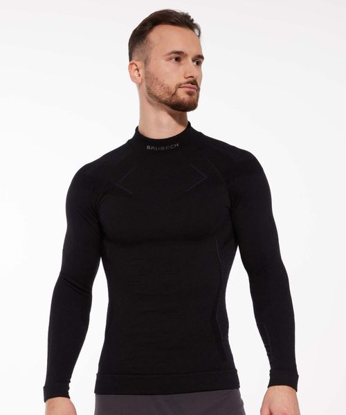 Bluza męska wełniana Brubeck EXTREME MERINO. Czarne bluzy męskie Brubeck, na zimę, m, bez wzorów, z dzianiny, bez kaptura. Za 379.00 zł.