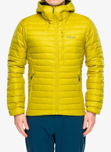 Kurtka puchowa Rab Microlight Alpine Jacket. Żółte kurtki męskie RAB, m, bez wzorów, z materiału, bez kaptura. Za 901.99 zł.