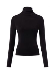 BOSS Orange koszulka z długim rękawem - Eliana Kobiety Lyocell czarny, L. Czarne t-shirty damskie Boss Orange, l, bez wzorów, z lyocellu, eleganckie, bez kołnierzyka. Za 279.95 zł.