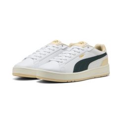 Sneakersy unisex Court Classico PUMA White Green Terrain Canvas Beige. Białe obuwie sportowe damskie Puma, bez wzorów, trekkingowe. W wyprzedaży za 199.00 zł.
