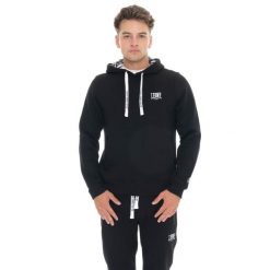 Bluza zimowa Herren z Kapuze zum Überziehen, mała Leone 1947 Logo. Czarne bluzy męskie LEONE 1947 APPAREL, na zimę, bez wzorów, z bawełny, bez kaptura. W wyprzedaży za 206.29 zł.