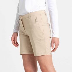 Spodenki NosiDefence Kiwi Pro Stretch III dla kobiet. Zielone szorty damskie Craghoppers, na lato, bez wzorów, z elastanu, eleganckie. Za 233.80 zł.