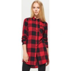 Koszulowa sukienka w kratę - Czerwony. Czerwone sukienki damskie Cropp, z koszulowym kołnierzykiem. W wyprzedaży za 49.99 zł.