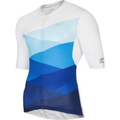 Koszulka rowerowa męska RKM152 - niebieski allover. Koszulki sportowe męskie marki 4f. Za 159.99 zł.