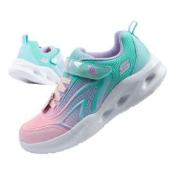 Buty sportowe dziecięce Skechers Color Breeze LED. Czerwone buty sportowe dziewczęce Skechers, bez wzorów, bez zapięcia, trekkingowe, Skechers Sport. Za 189.00 zł.