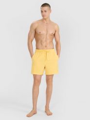 4F Spodenki plażowe męskie - żółte XL. Żółte szorty męskie 4f, na lato, m, bez wzorów, z materiału, wakacyjne. W wyprzedaży za 39.99 zł.