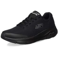 Buty sportowe Sneakersy męskie, Arch Fit. Czarne buty sportowe męskie Skechers, bez zapięcia, trekkingowe. Za 399.99 zł.