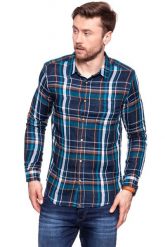 KOSZULA WRANGLER LS 1PKT SHIRT NAVY W5953T835 112129791. Niebieskie koszule męskie Wrangler, m, bez wzorów, bez kołnierzyka, bez ramiączek. W wyprzedaży za 59.99 zł.