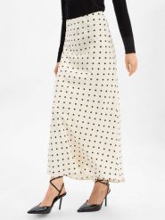 Neo Noir Damska satynowa spódnica maxi - Viso Kobiety Satyna biały|czarny w kropki, 40. Białe spódnice damskie Neo Noir, bez wzorów, z satyny, maxi. Za 349.95 zł.