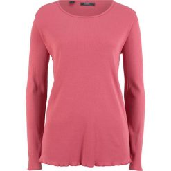 Shirt bawełniany w prążek, długi rękaw bonprix dymny malinowy. Bluzki damskie bonprix. Za 29.99 zł.