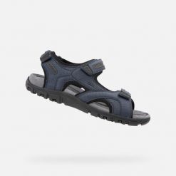 Sandales Geox Bleu. Niebieskie sandały męskie Geox, bez zapięcia. Za 336.00 zł.